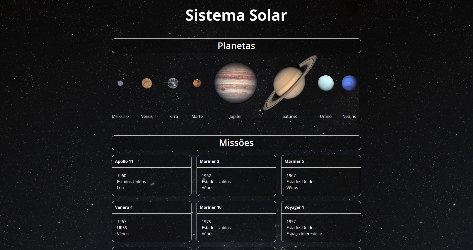 Imagem do App Sistema Solar